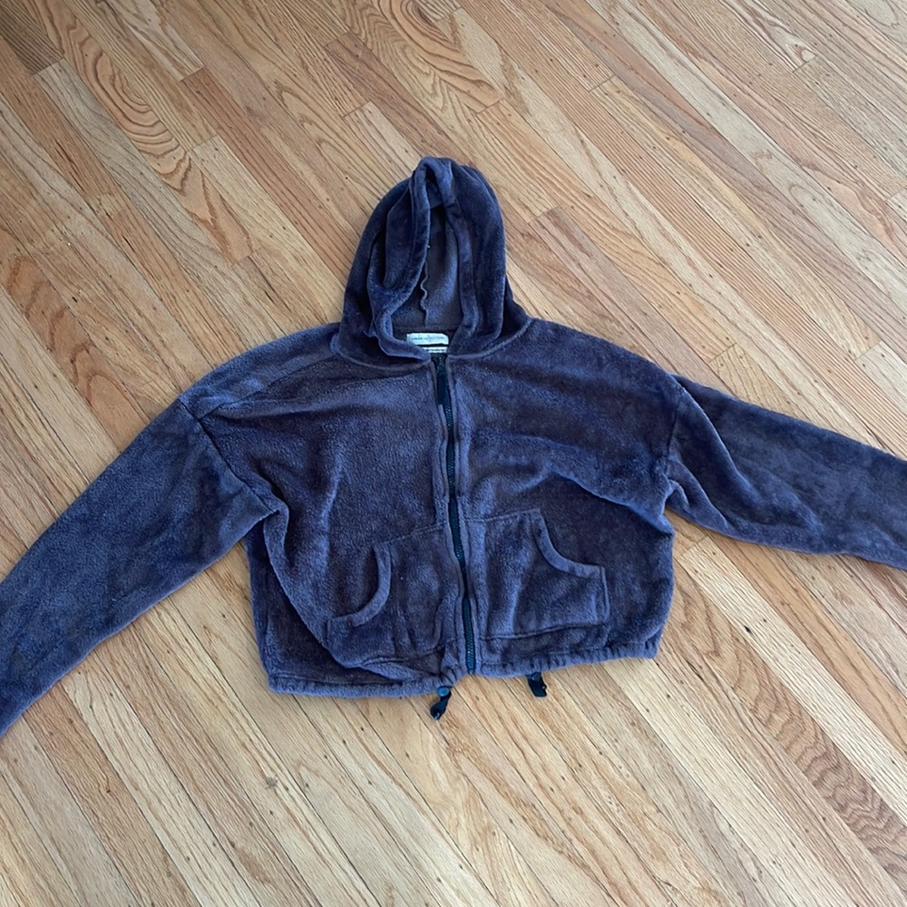 URBAN OUTFITTERS FUZZY ZIP UP HOODIE JACKET